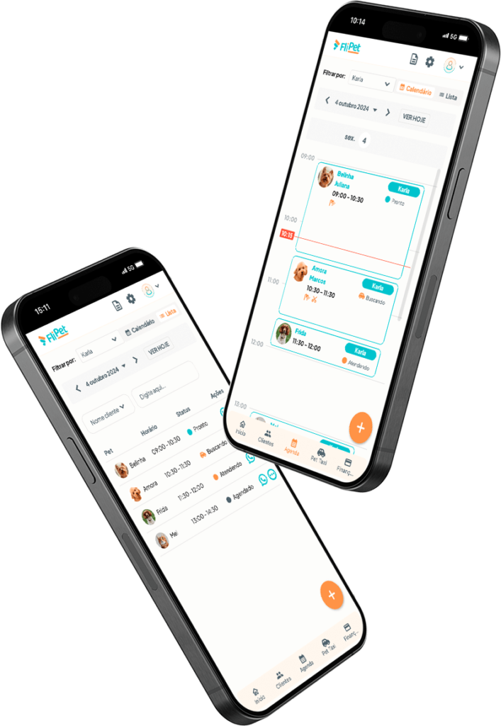 Agenda visão lista e calendário